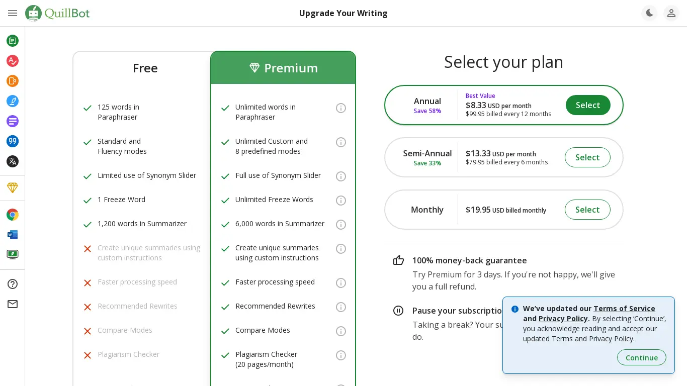 QuillBot Pricing & Plans