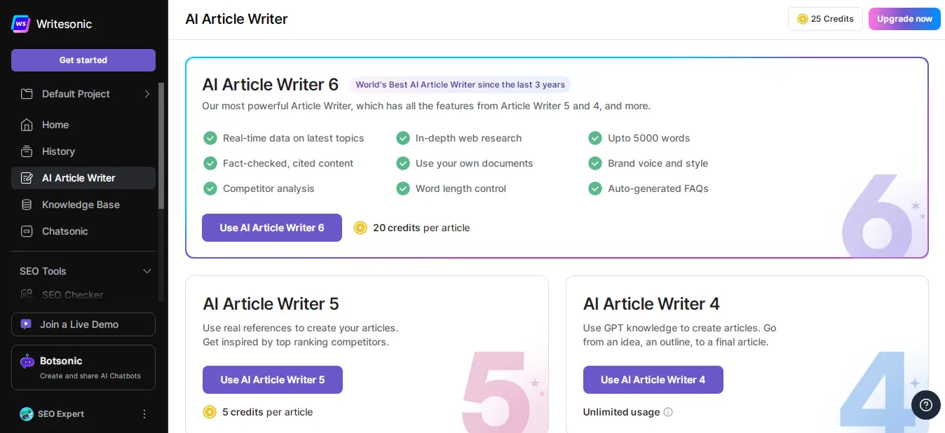 Writesonic AI Article Writer